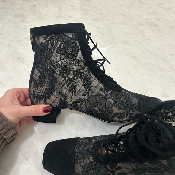 SOLD. Dior black lace boots. Never worn. Brand New. Purchased at Holt Renfrew. - Picture 6 of 8